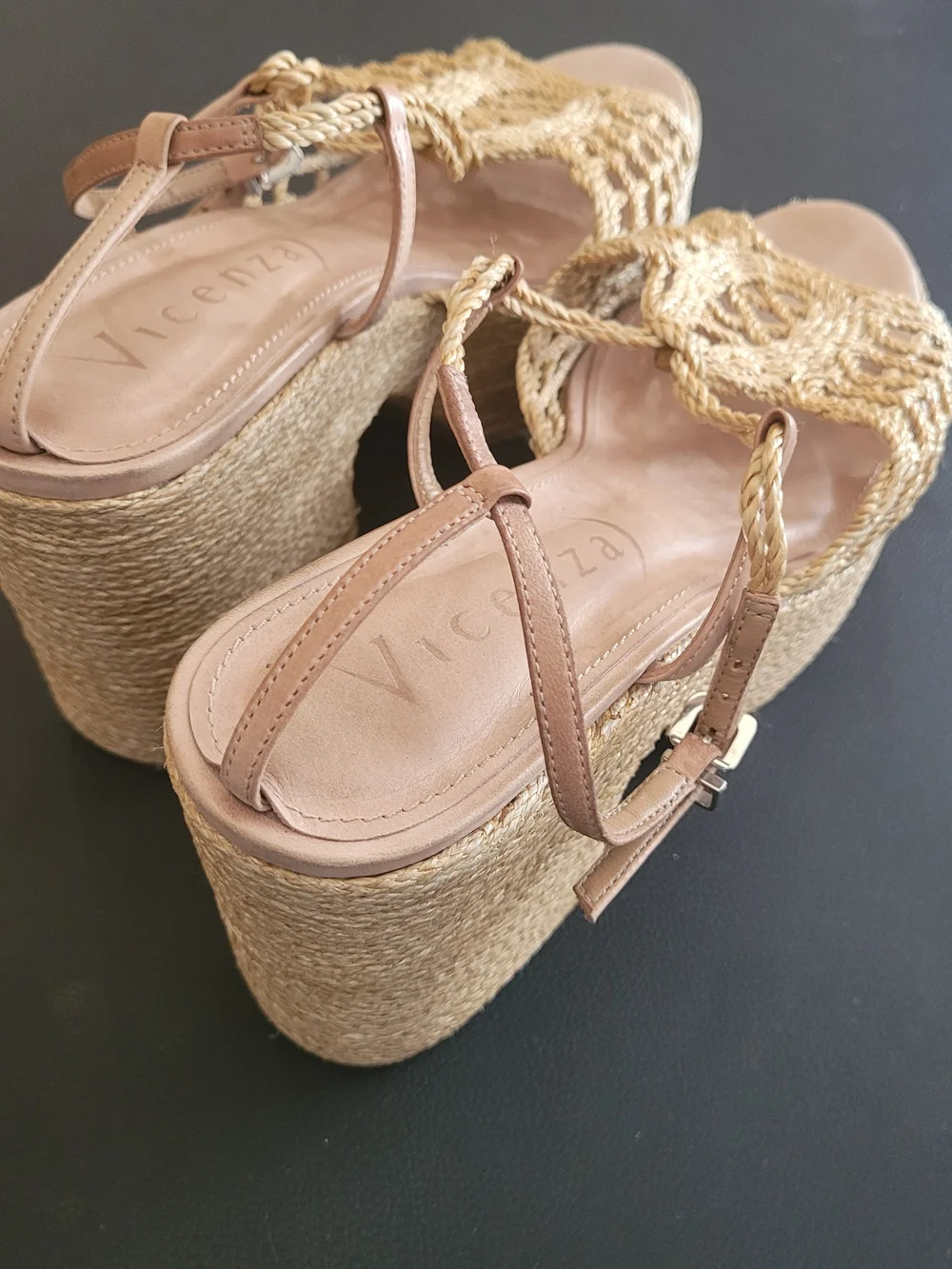 Braided Espadrille Platform Sandal - Natural Beige